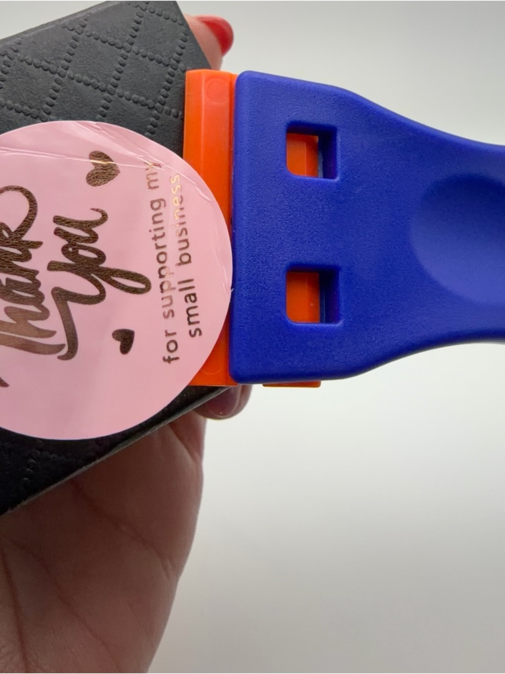 Plastic Scraper Tool with 10 Orange Spare Blades - Blue Handle - Picture 4 of 5